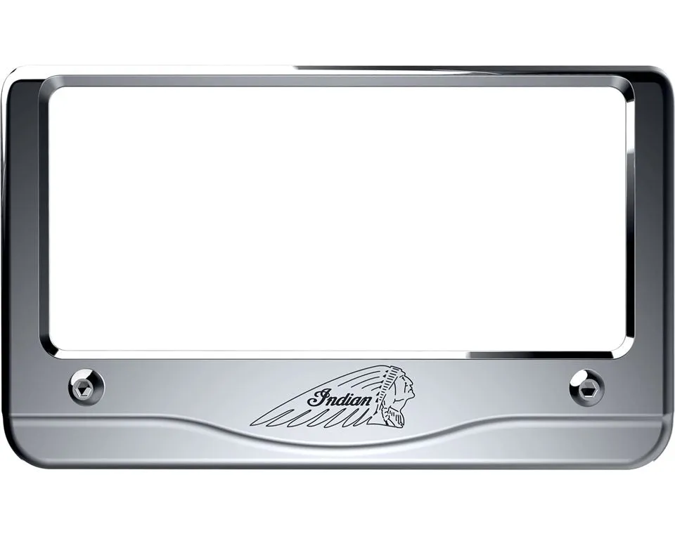 Billet Aluminum Headdress License Plate Frame, Chrome - 2880801-156
