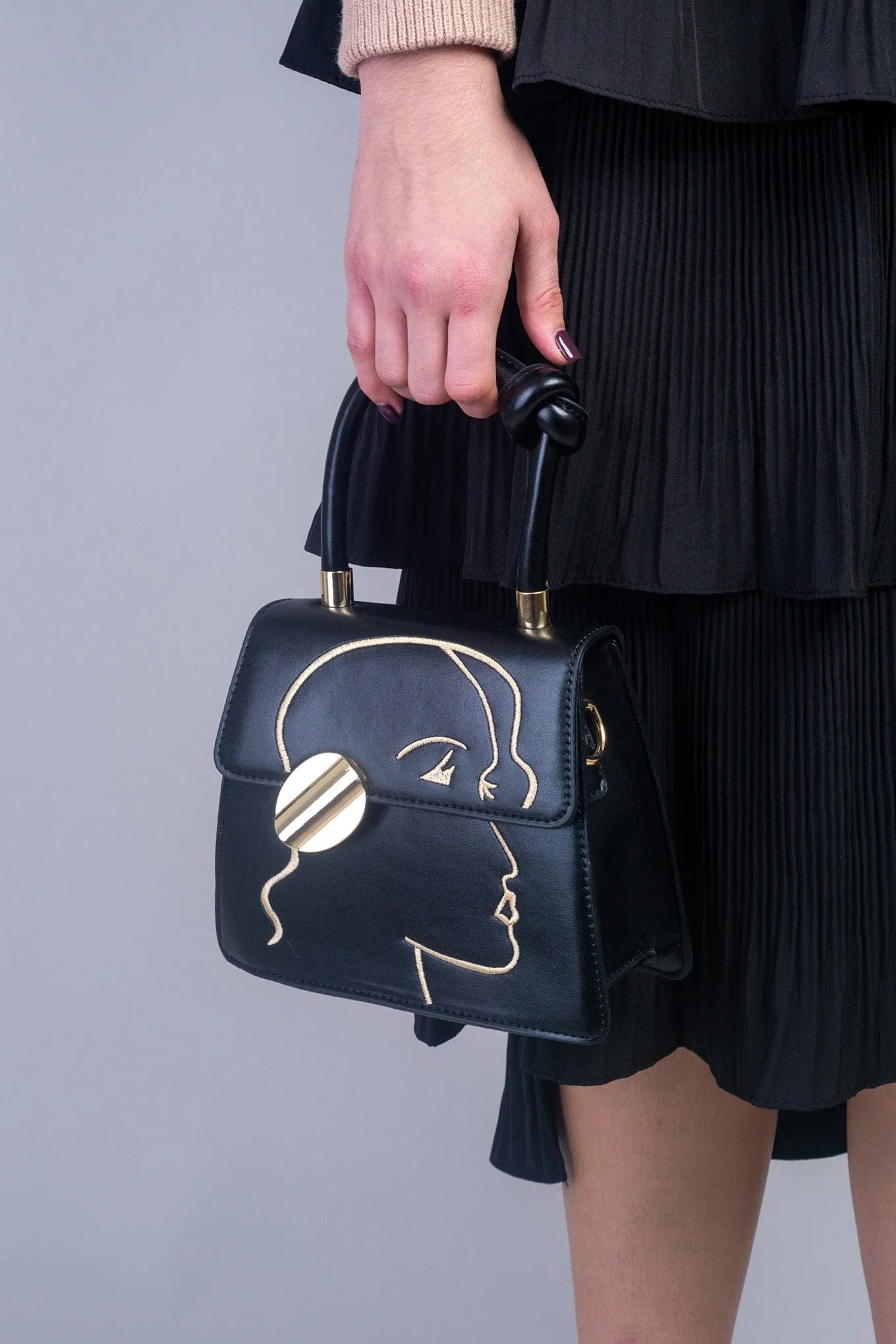 Black Gold Face Purse