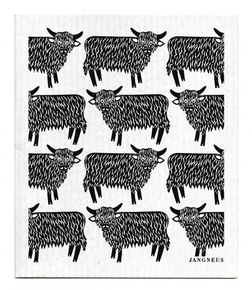 Black Highland Cow Dishcloth