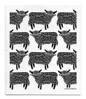 Black Highland Cow Dishcloth