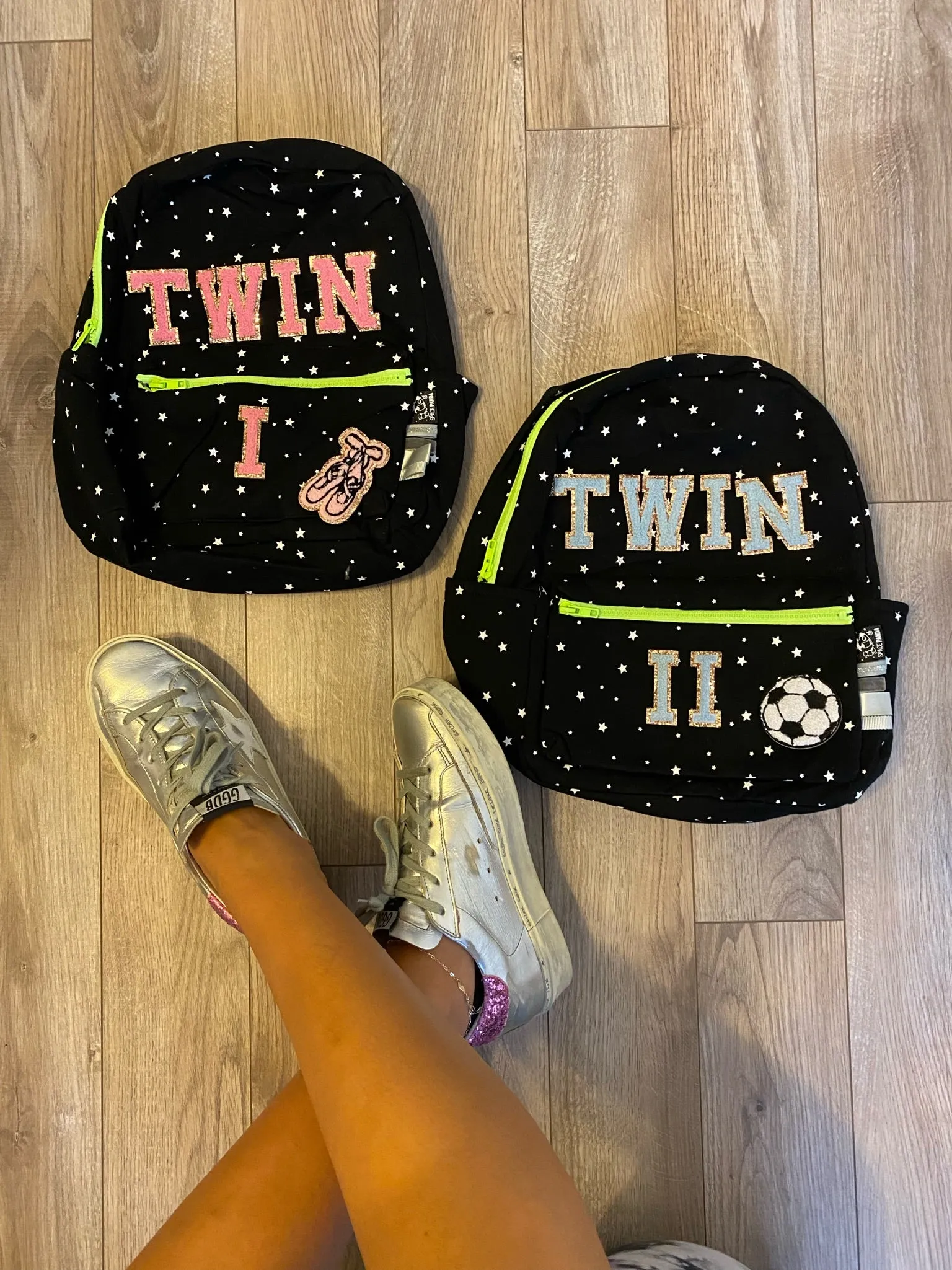 Black With White Stars Backpack