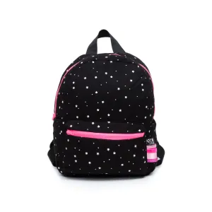 Black With White Stars pink zipper Backpack