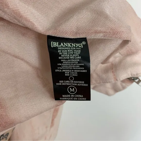 Blank NYC Pink Tie Dye Faux Suede Drape Front Moto Jacket Size Medium