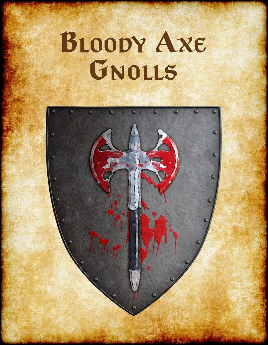 Bloody Axe Gnolls Heraldry of Greyhawk Anna Meyer Cartography Canvas Art Print
