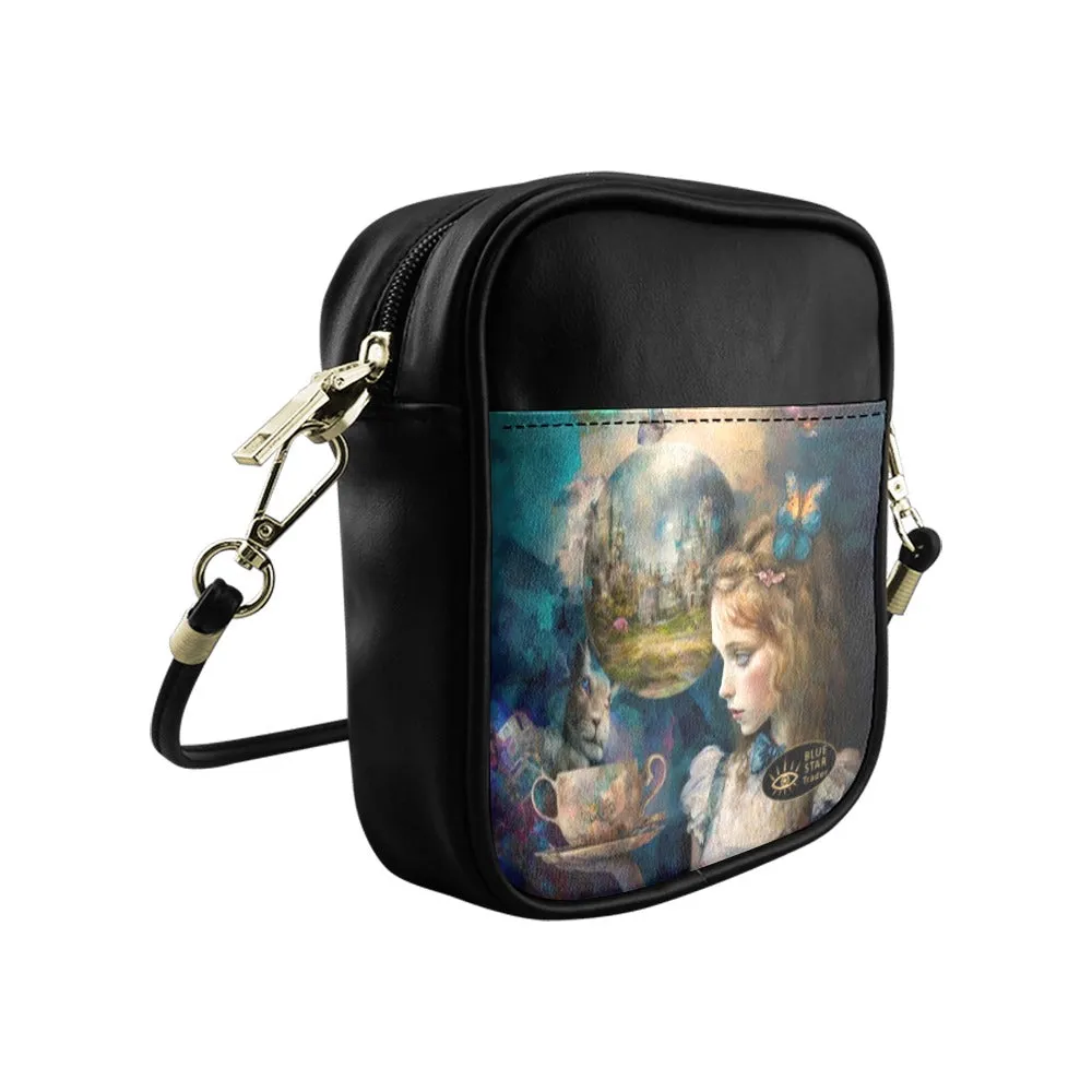 Blue Dark #6 Alice in Wonderland Mini Phone Purse - Crossbody Sling Bag