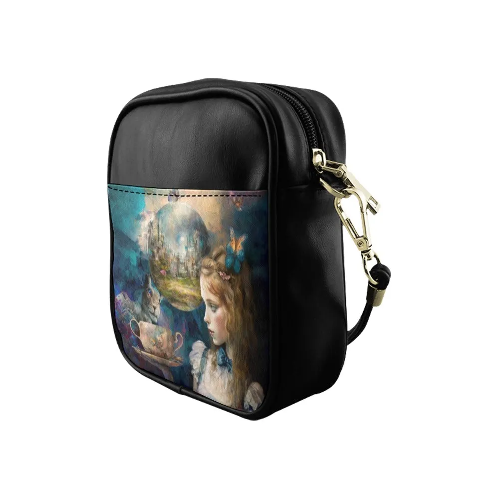 Blue Dark #6 Alice in Wonderland Mini Phone Purse - Crossbody Sling Bag