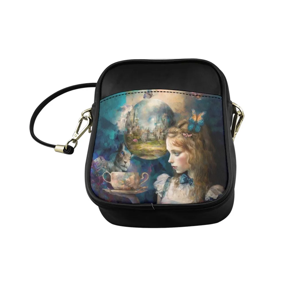 Blue Dark #6 Alice in Wonderland Mini Phone Purse - Crossbody Sling Bag