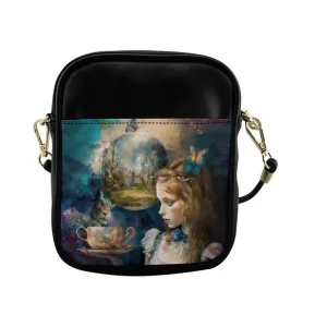 Blue Dark #6 Alice in Wonderland Mini Phone Purse - Crossbody Sling Bag