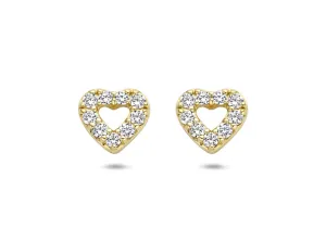 Blush - Boucles d'oreilles Cœurs - Or Jaune 14k, Zircon (7299YZI)