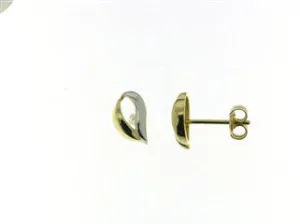 Boucles d'oreilles contre l'oreille - Or Jaune et Blanc (058997)
