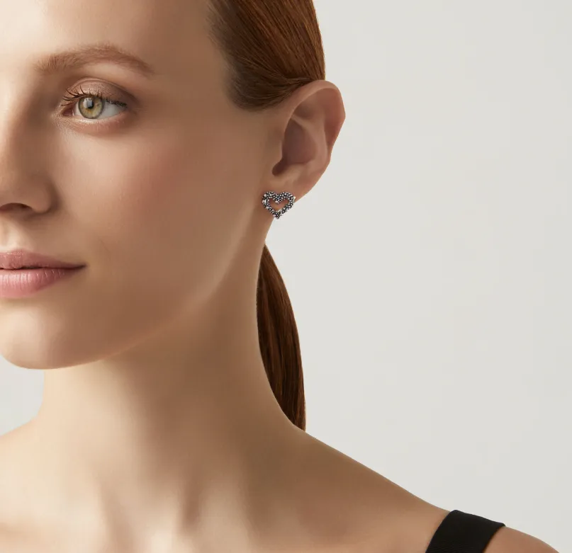 Boucles d'oreilles Giovanni Raspini - Perlage Cœur, Argent (10149)