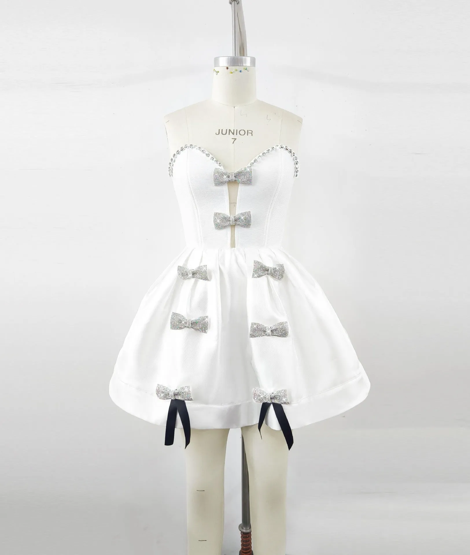 Bow Diamond Birthday Evening  Mini Dress