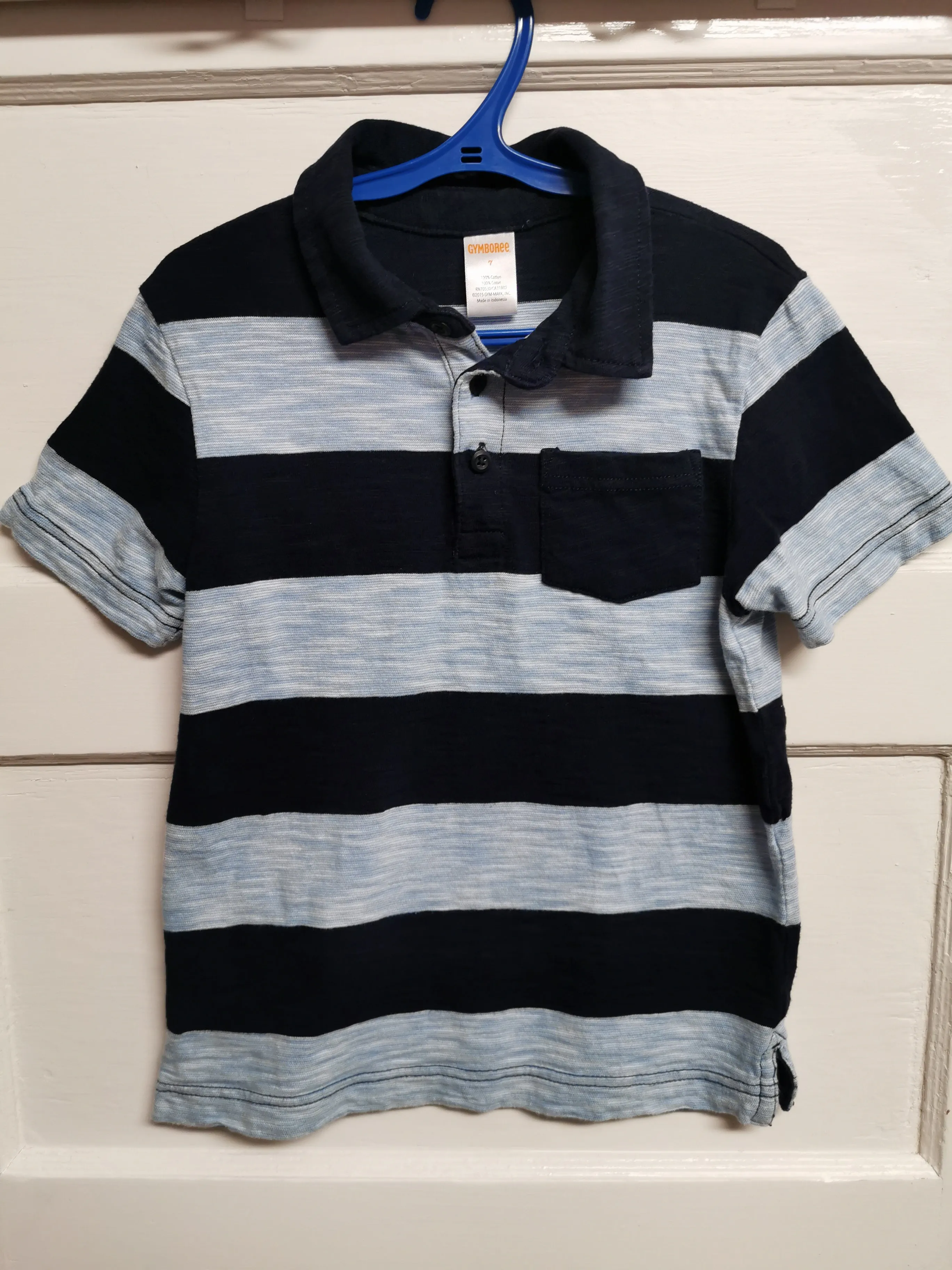 BOY SIZE 7 YEARS - GYMBOREE, Soft Cotton, Polo T-shirt EUC B50