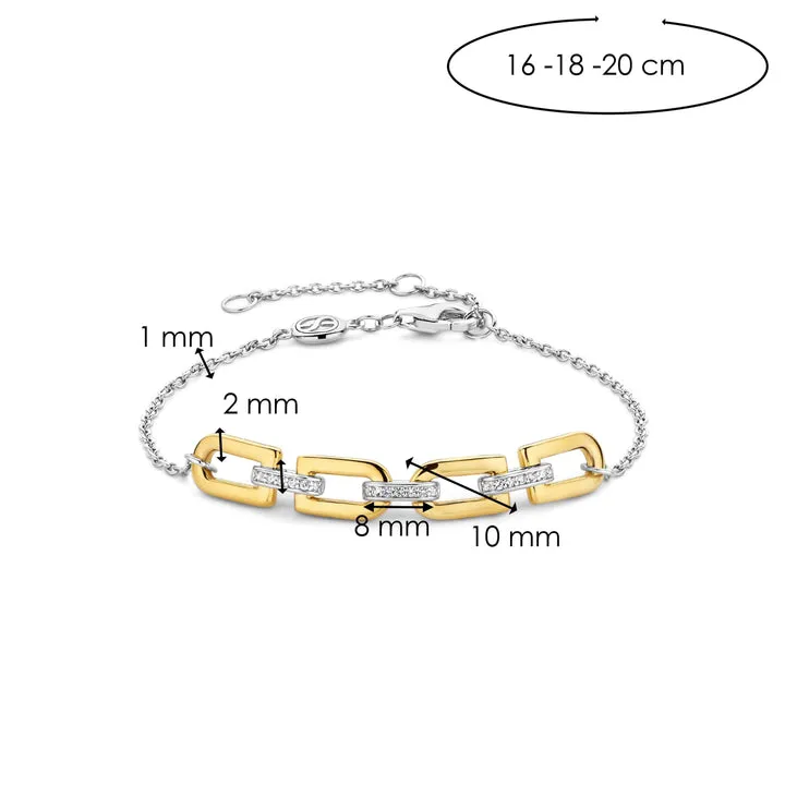Bracelet TI SENTO - Argent bicolore doré et Zircons (23032ZY)
