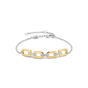Bracelet TI SENTO - Argent bicolore doré et Zircons (23032ZY)