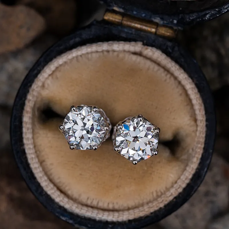 Brilliant Round Cut Moissanite Diamond Stud Earrings