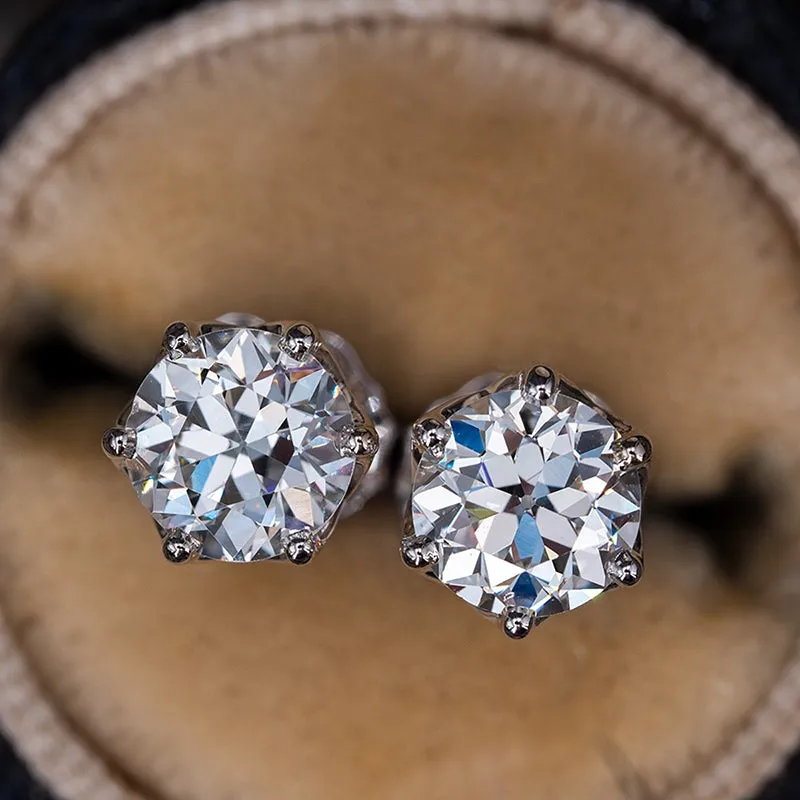 Brilliant Round Cut Moissanite Diamond Stud Earrings