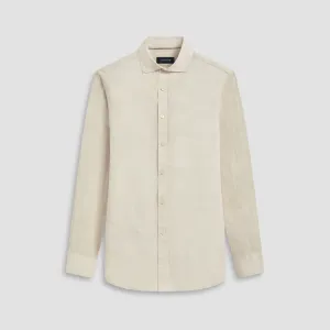 Bugatchi Axel Linen Long Sleeve Shirt - Beige