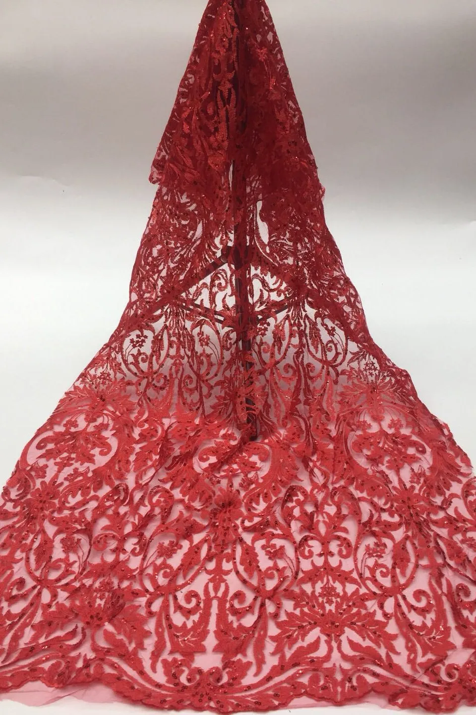 Burgundy Deep V-Neck Long Sleeve Mermaid Prom Dress With Sequins
