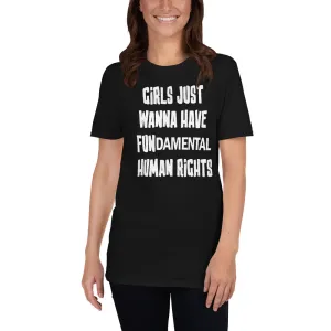 Buy Girls Just Wanna Have Fundamental Human Rights T-Shirt for Women in Black