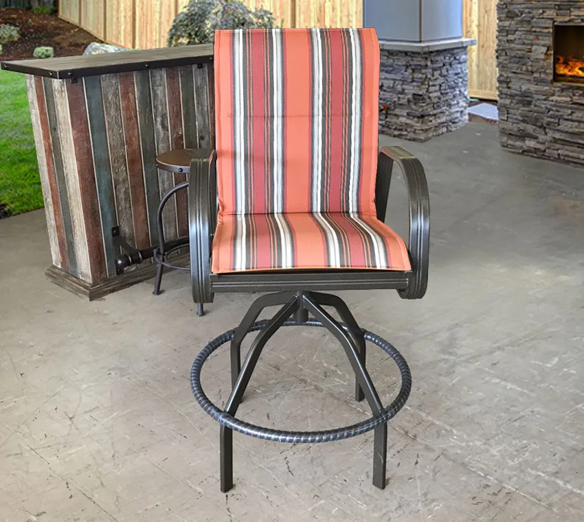 Cabo Sling Swivel Bar Chair in Sail Away Tamale Stripe
