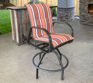 Cabo Sling Swivel Bar Chair in Sail Away Tamale Stripe