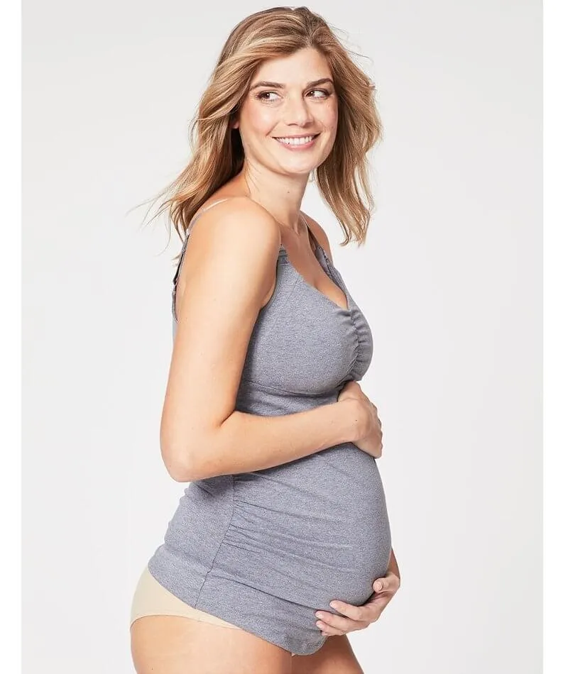 Cake Maternity Ice Cream Cotton E-G Cup Nursing Tank -  Heather Grey