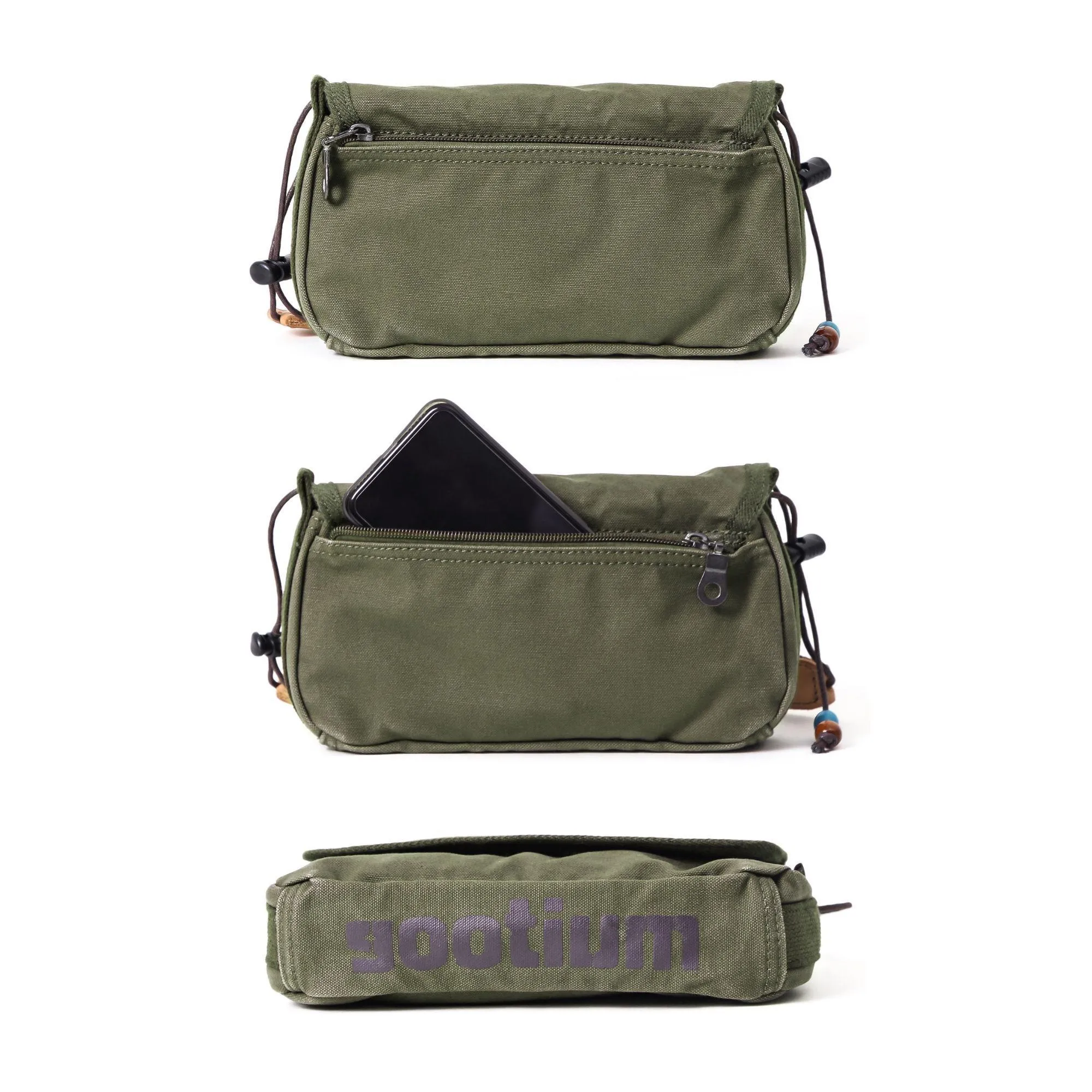 Canvas Zippered Flap Purse #G2004