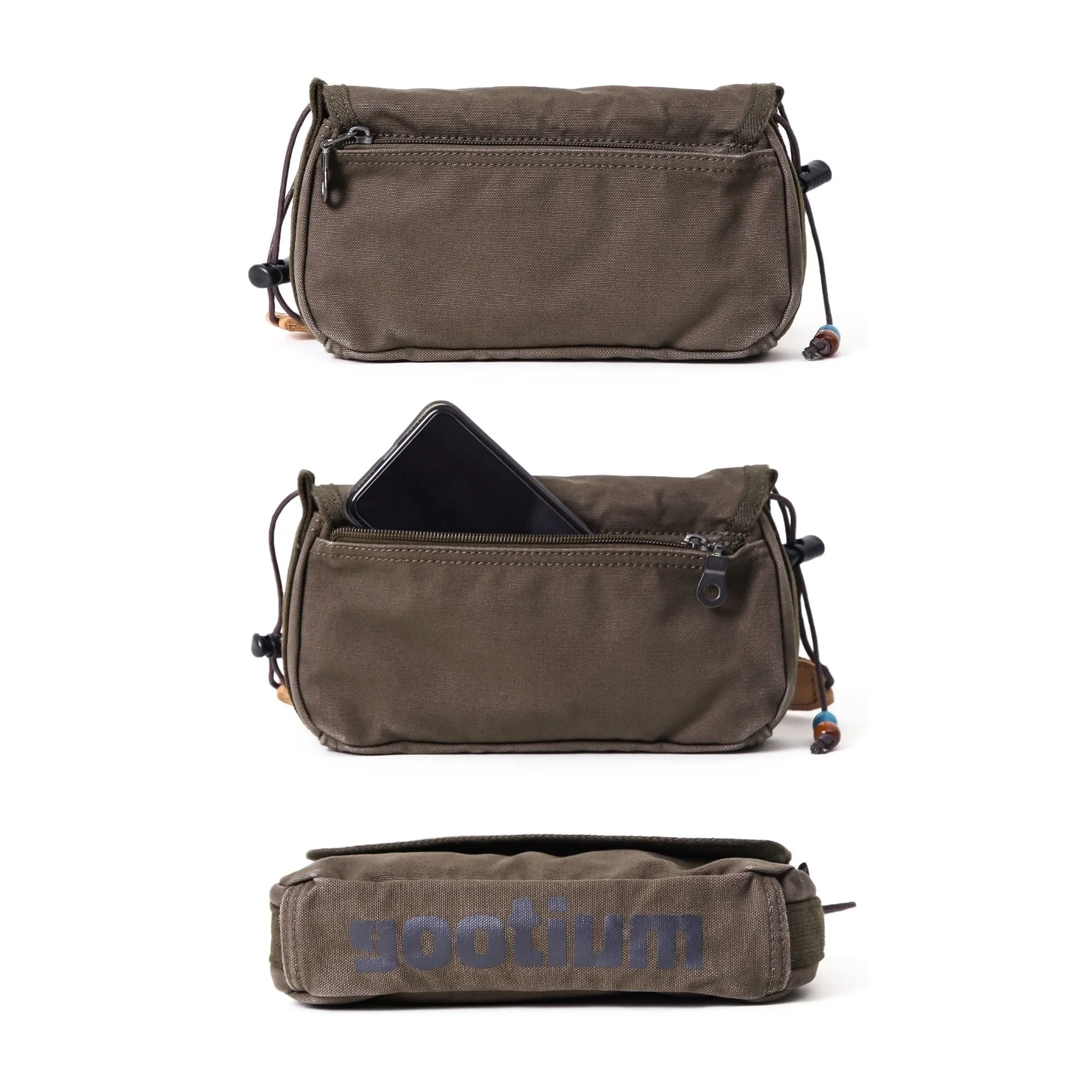 Canvas Zippered Flap Purse #G2004