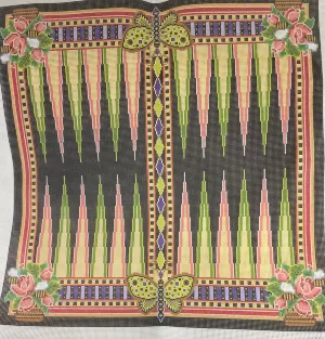 CanvasWorks Traditions BB1 Christmas Roses Backgammon Board with accoutrements