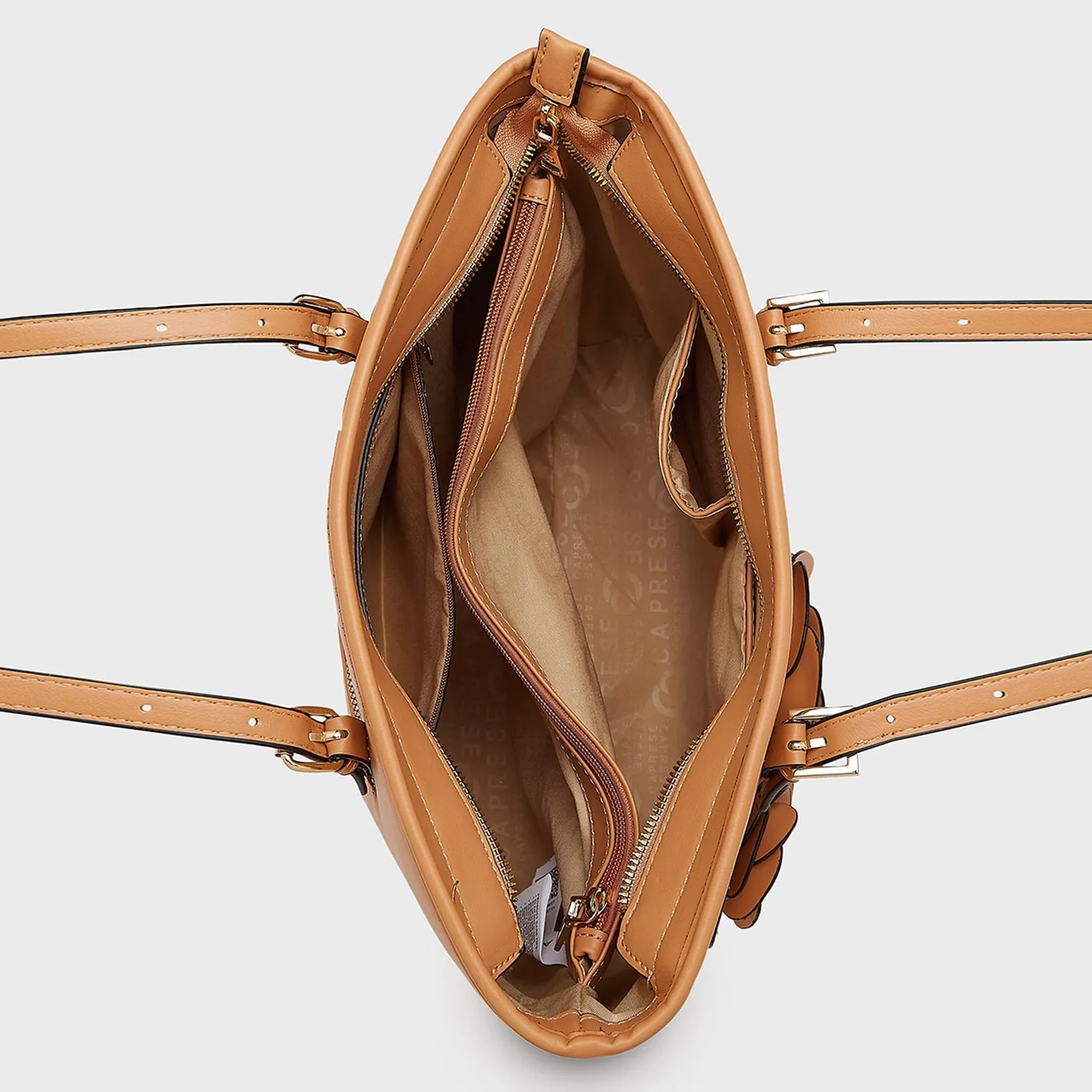 Caprese Bloom Medium Apricot Satchel Bag