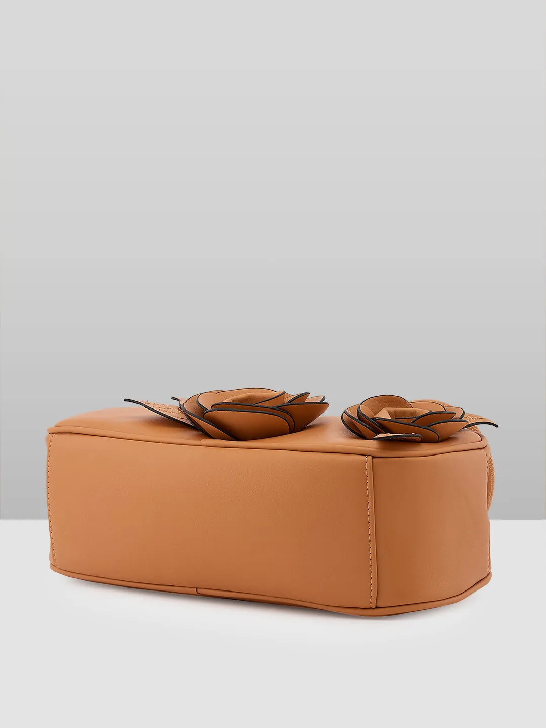 Caprese Bloom Medium Apricot Satchel Bag
