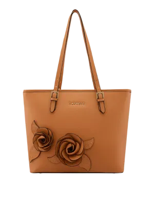 Caprese Bloom Medium Apricot Satchel Bag