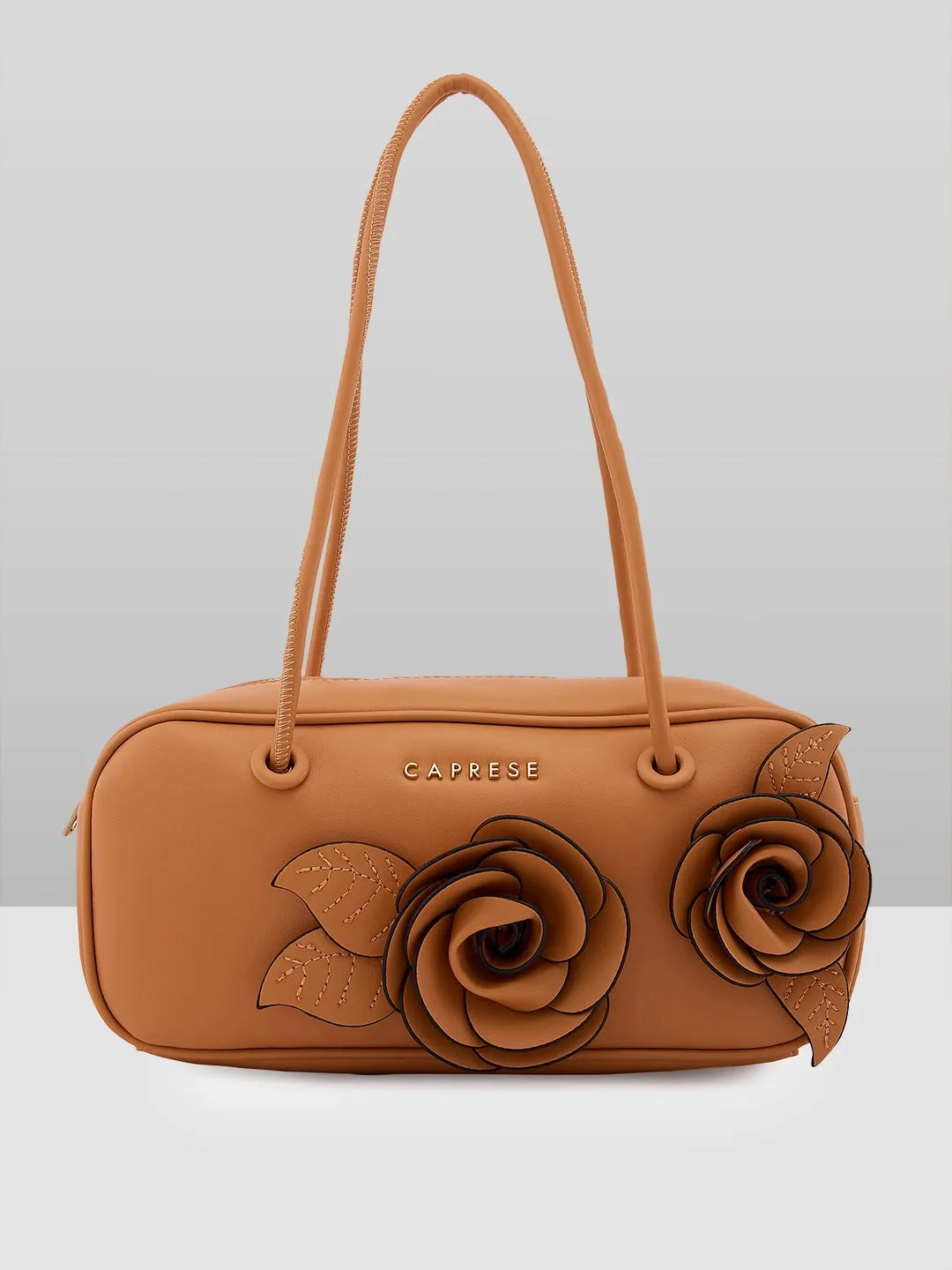Caprese Bloom Medium Apricot Satchel Bag