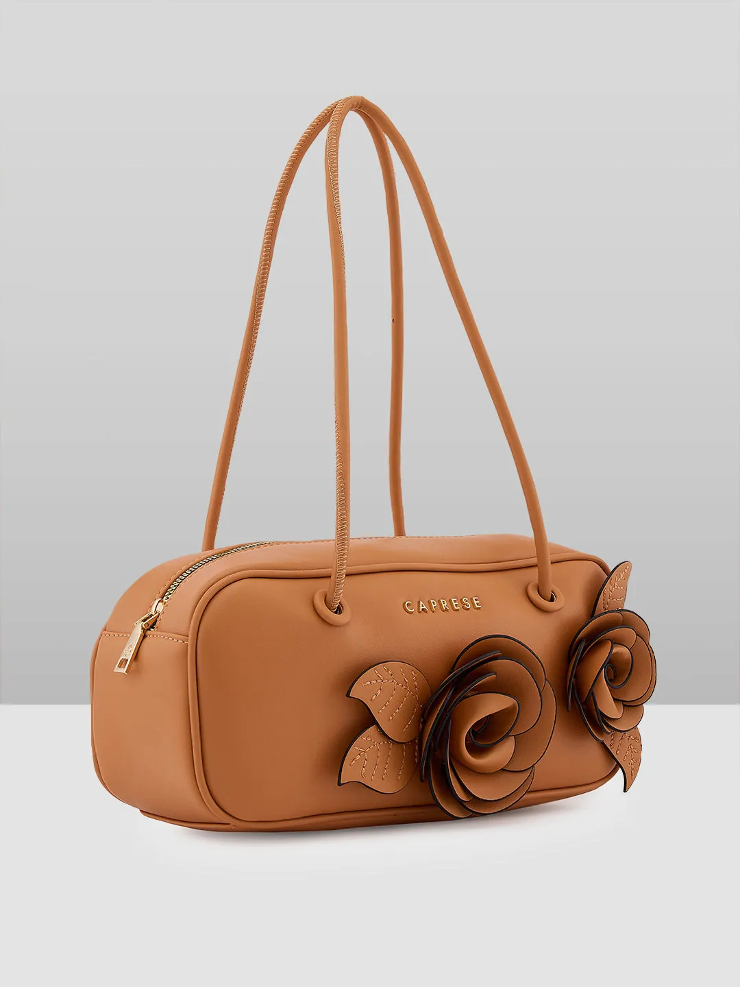 Caprese Bloom Medium Apricot Satchel Bag