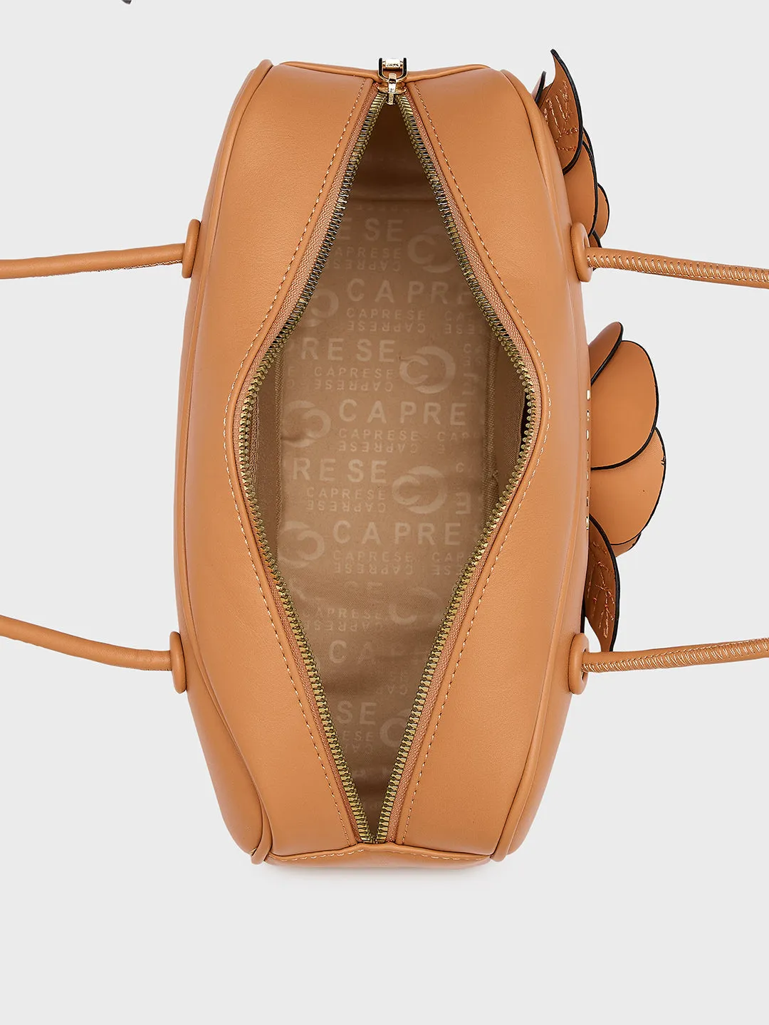 Caprese Bloom Medium Apricot Satchel Bag