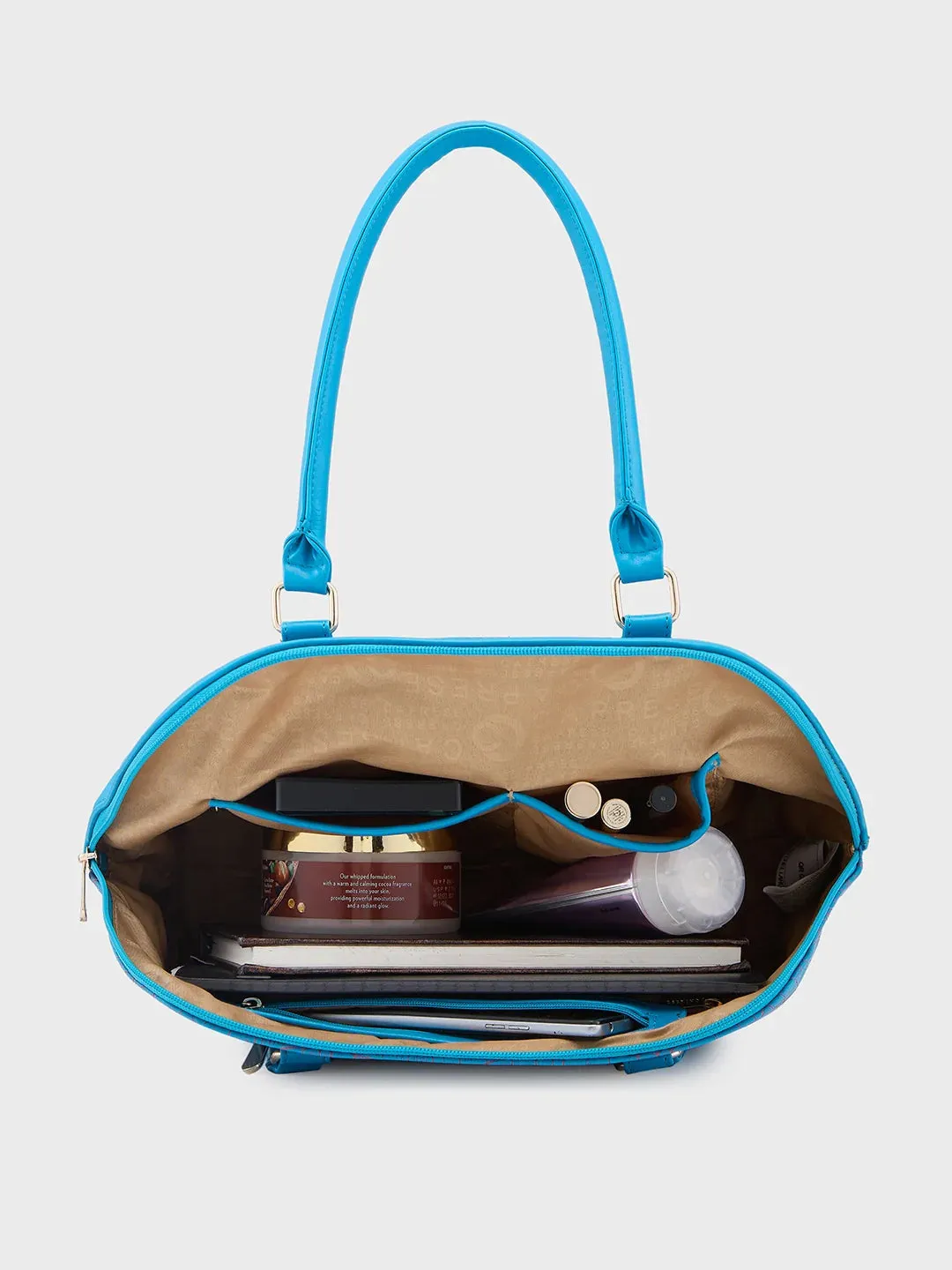 Caprese Mist Large Blue Satchel Bag