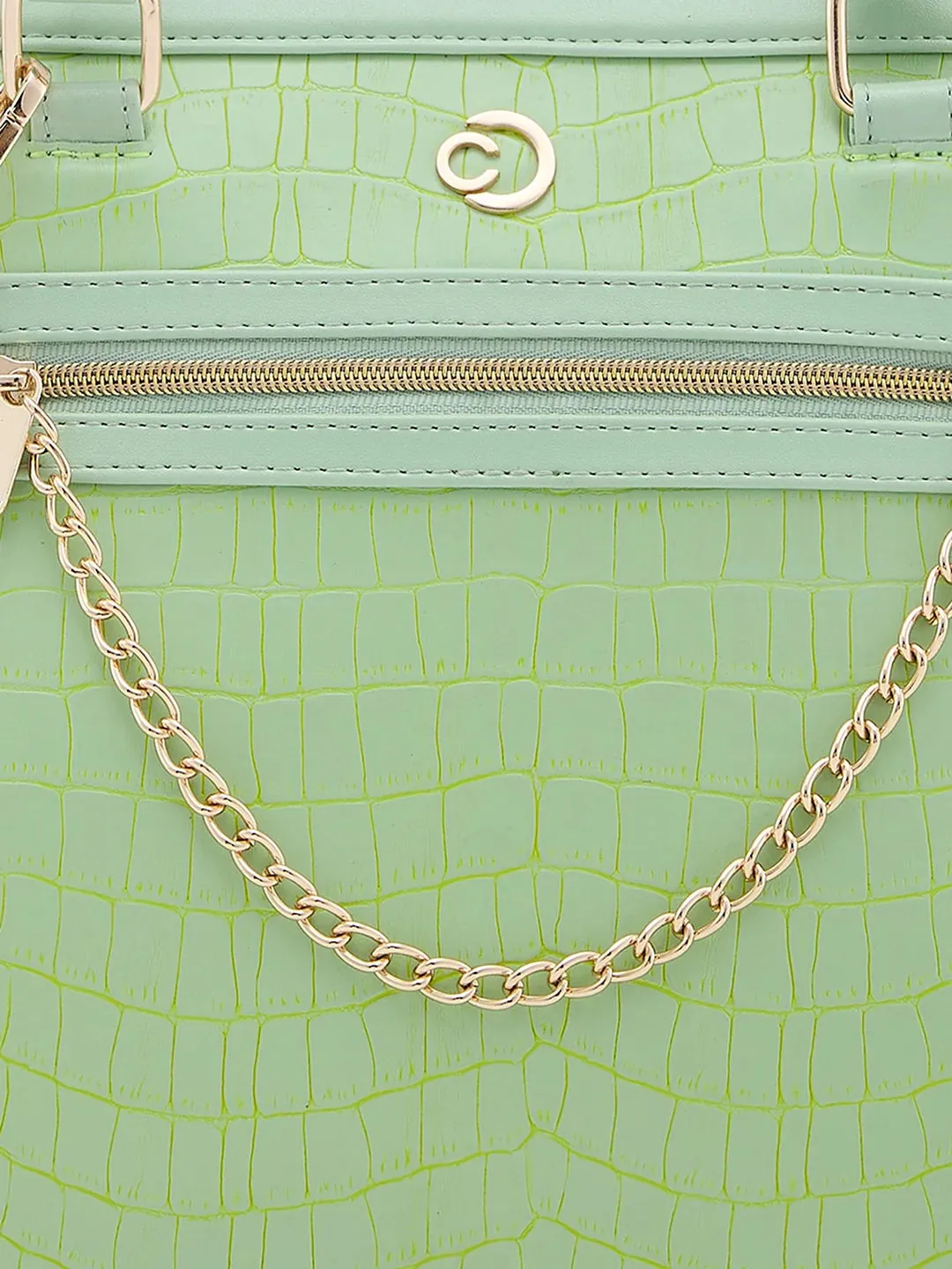 Caprese Mist Large Mint Satchel Bag