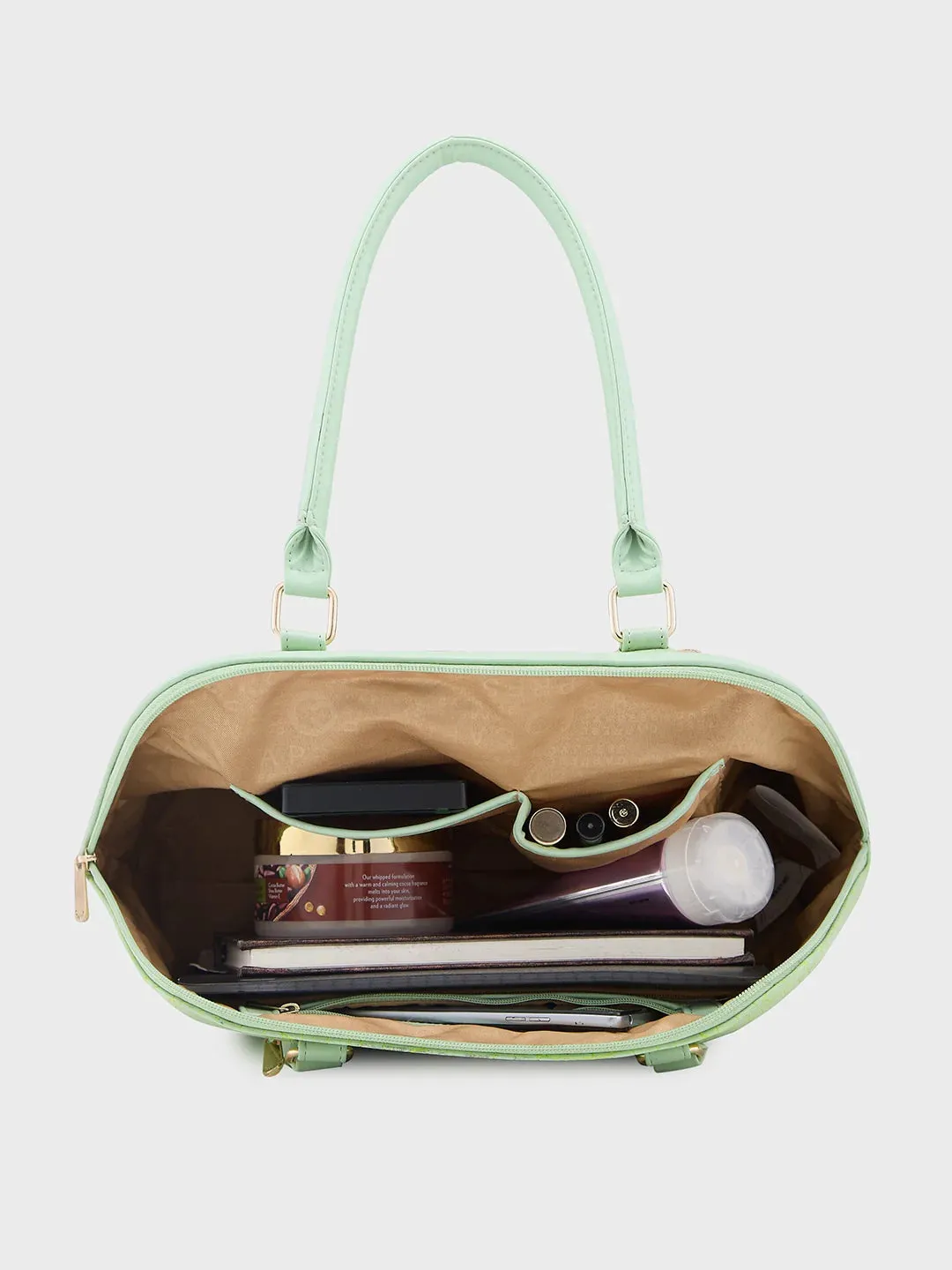 Caprese Mist Large Mint Satchel Bag