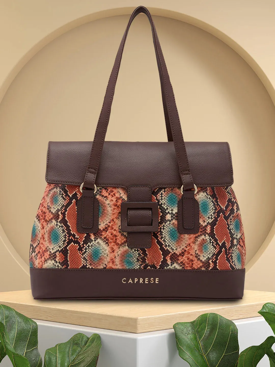 Caprese Vittoria Large Brown Satchel Bag