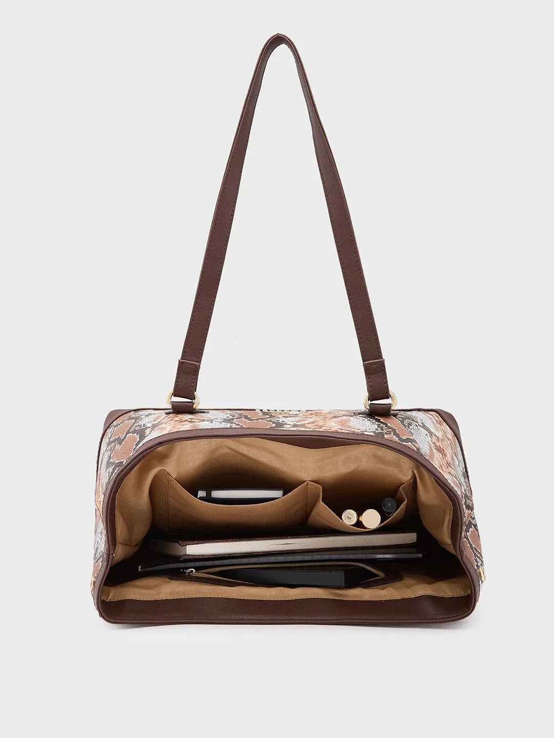Caprese Vittoria Large Chocolate Satchel Bag