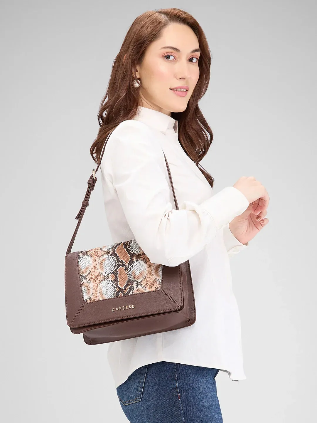 Caprese Vittoria Medium Brown Satchel Bag