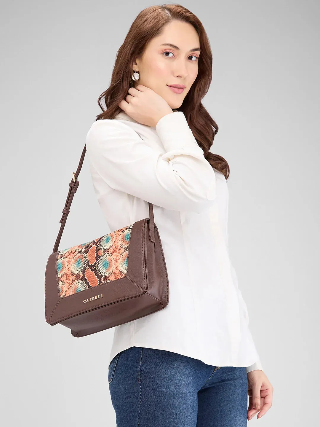 Caprese Vittoria Medium Brown Satchel Bag