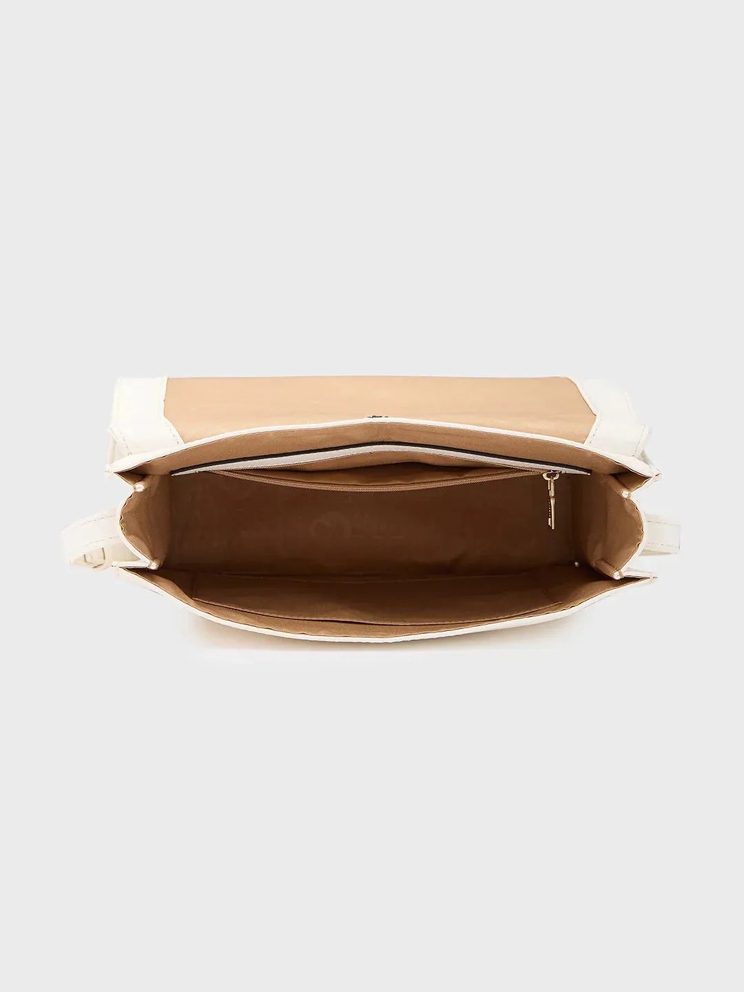 Caprese Vittoria Medium Off White Satchel Bag