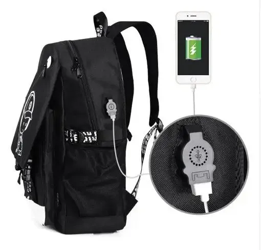 Cartoon Backpack Boys School Backpack Student Luminous Animation USB Charge School Bags Teenager Schoolbag Bagpack Rucksack