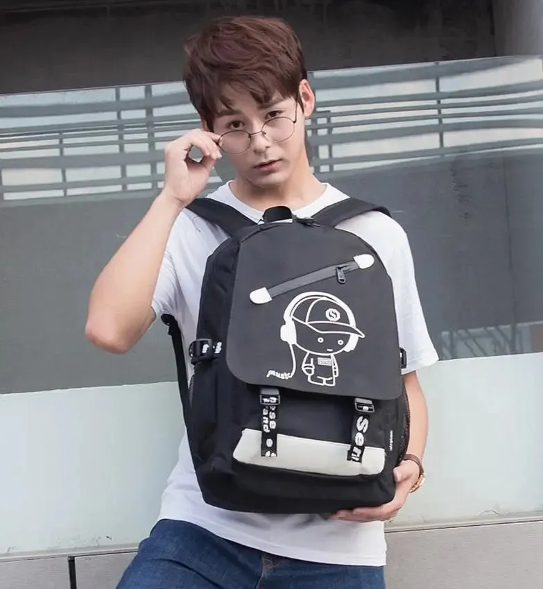 Cartoon Backpack Boys School Backpack Student Luminous Animation USB Charge School Bags Teenager Schoolbag Bagpack Rucksack