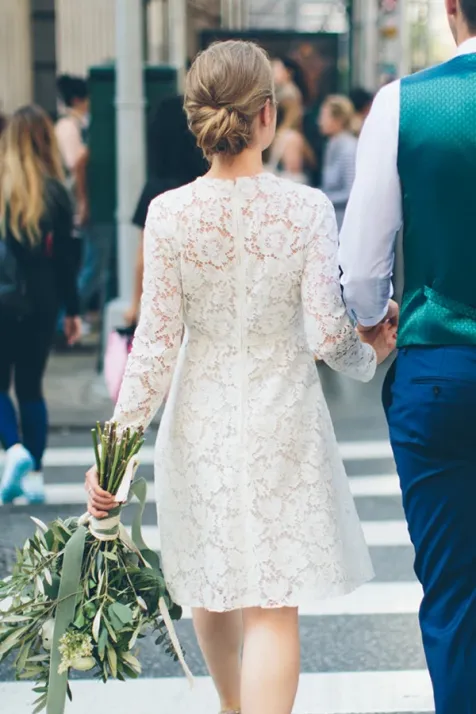Casual Long Sleevess Lace Summer Short Summer Wedding Dress Online