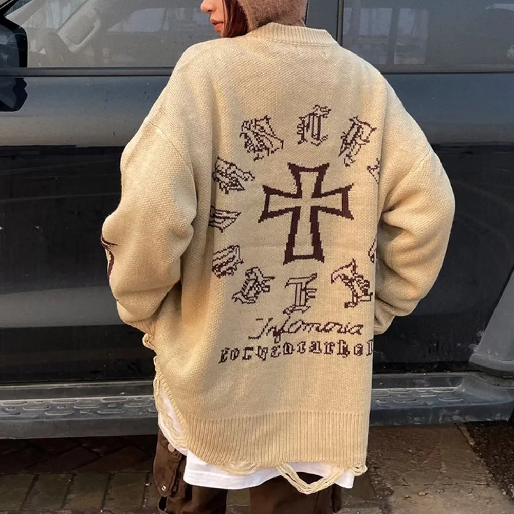 Casual Sanskrit Jacquard Sweater