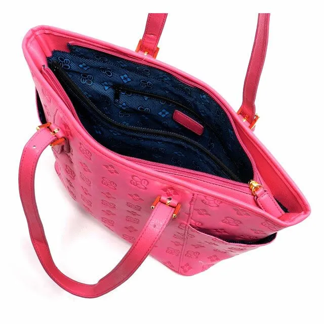 CE Black Signature Embossed Pockets Pink L Wallet Satchel Bag Tote Set