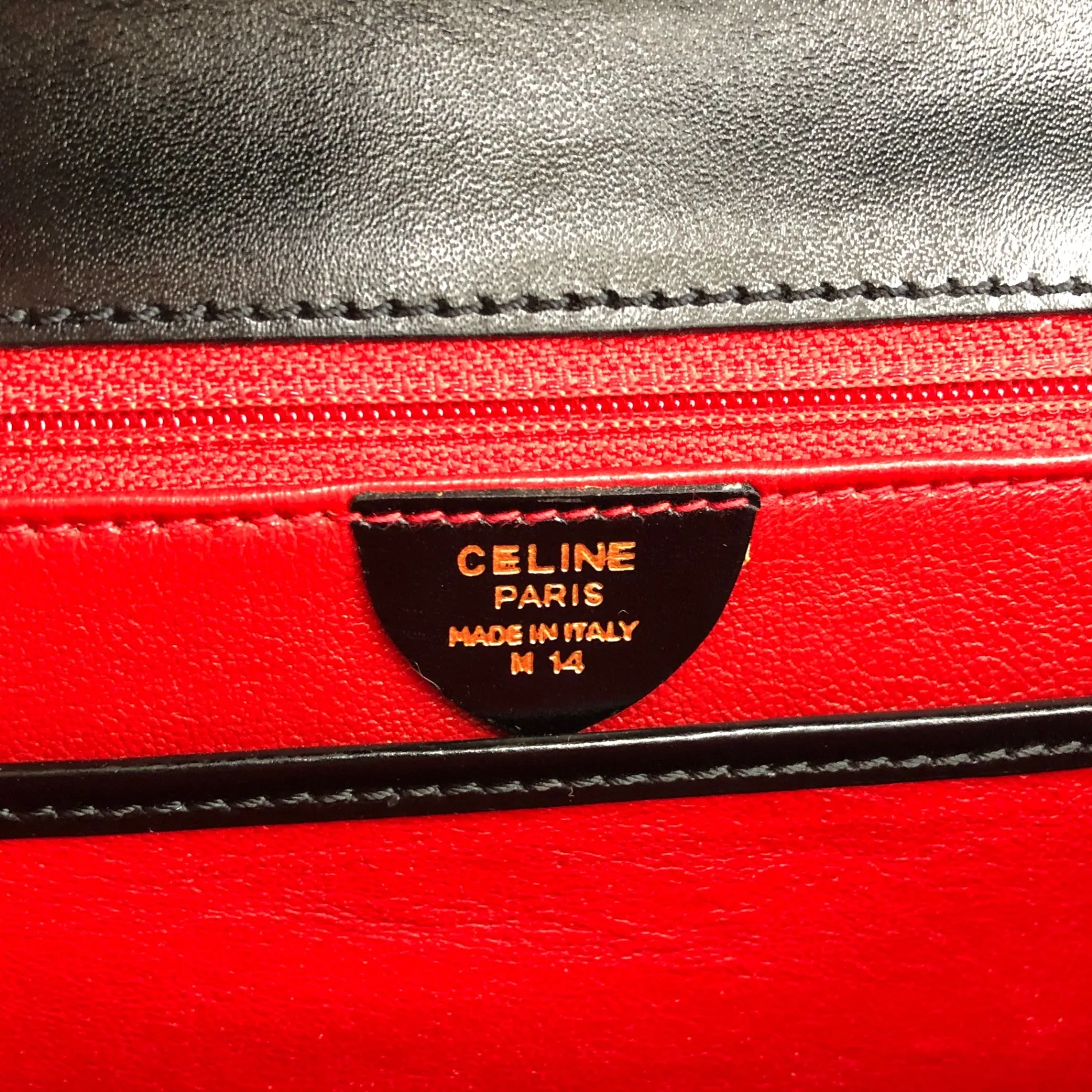 CELINE Gancini Top Handle Handbag Black Vintage a8utvp